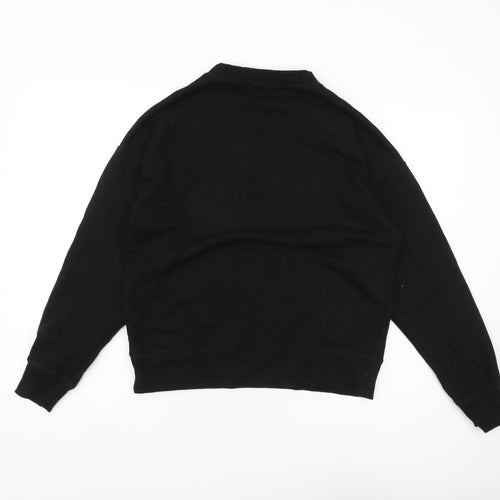 Pull&Bear Women's Black Pullover Sweatshirt S