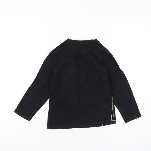 Matalan Boys Minecraft T-Shirt, Black, 7 Years, Long Sleeve