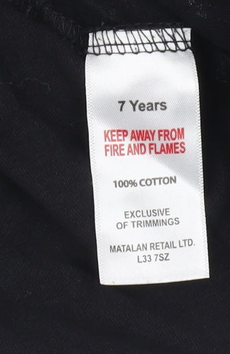 Matalan Boys Minecraft T-Shirt, Black, 7 Years, Long Sleeve