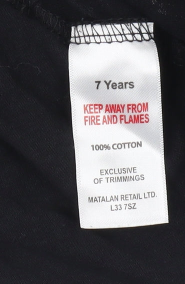 Matalan Boys Minecraft T-Shirt, Black, 7 Years, Long Sleeve