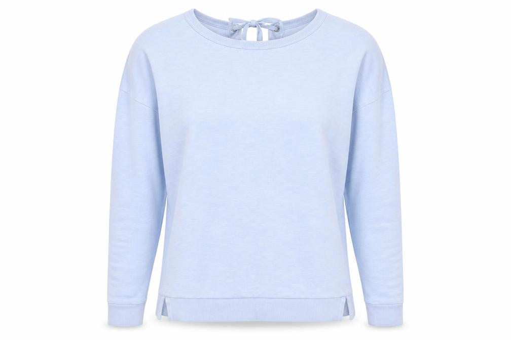 Front view of Next Women's Blue Pullover Sweatshirt Lace Up