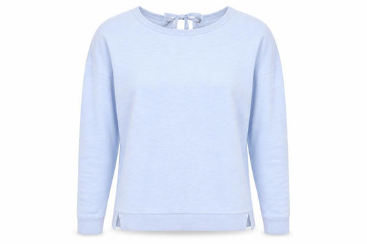 Front view of Next Women's Blue Pullover Sweatshirt Lace Up