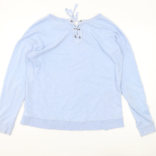 Next Women's Blue Pullover Sweatshirt Lace Up
