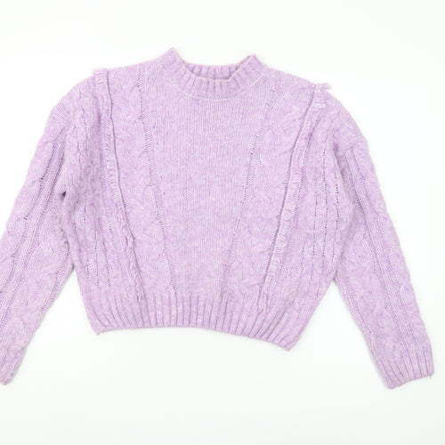 Brave Soul Women's Purple Cable Knit Jumper - XS