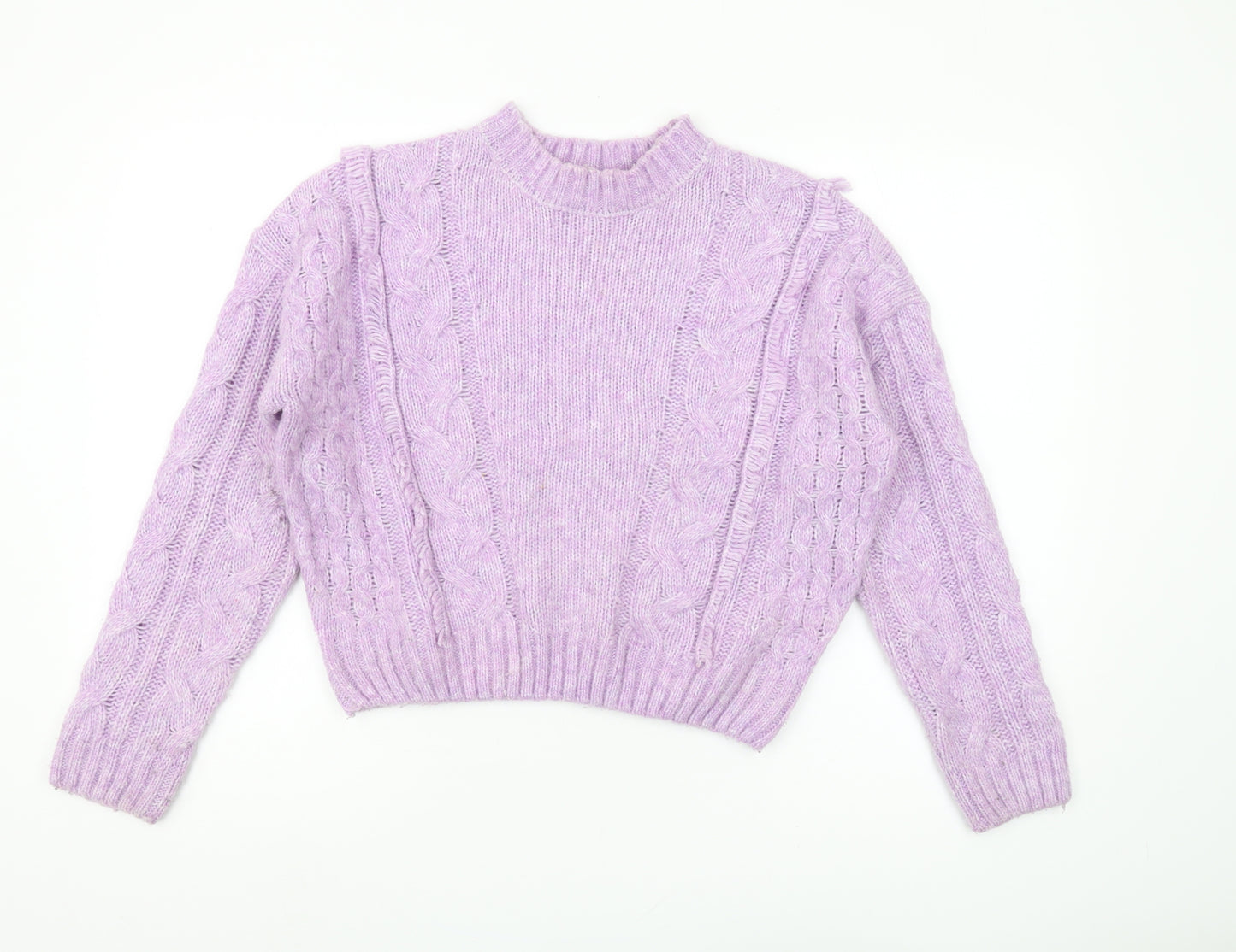 Brave Soul Women's Purple Cable Knit Jumper - XS