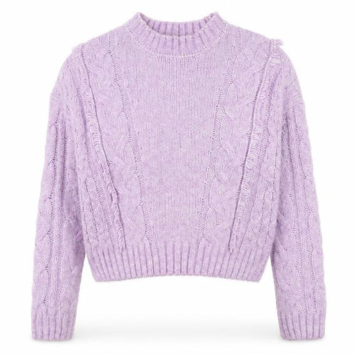 Brave Soul Women's Purple Cable Knit Jumper - XS