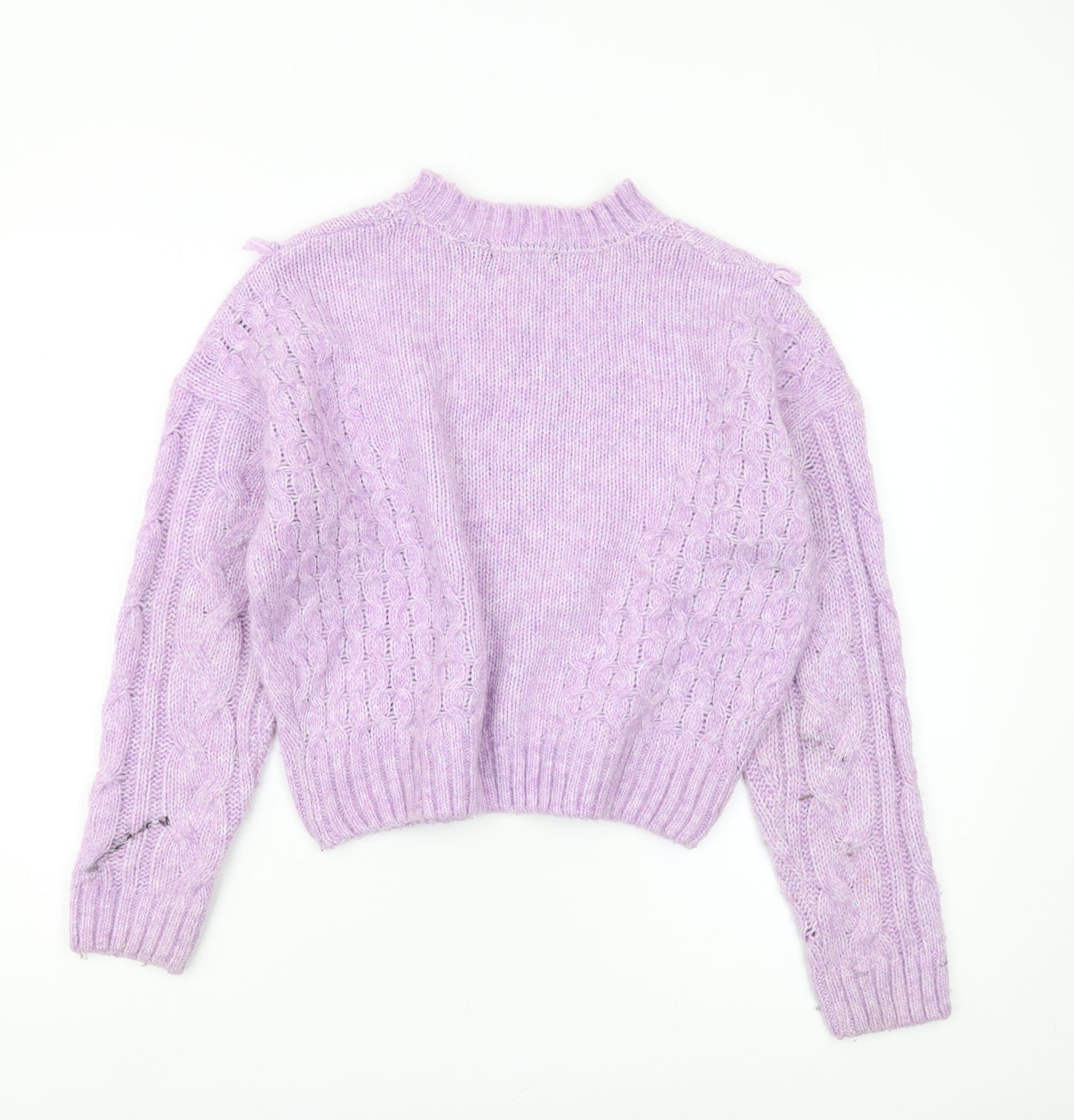 Brave Soul Women's Purple Cable Knit Jumper - XS