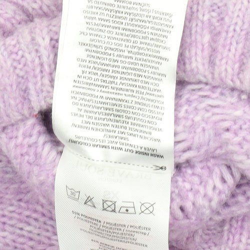 Brave Soul Women's Purple Cable Knit Jumper - XS