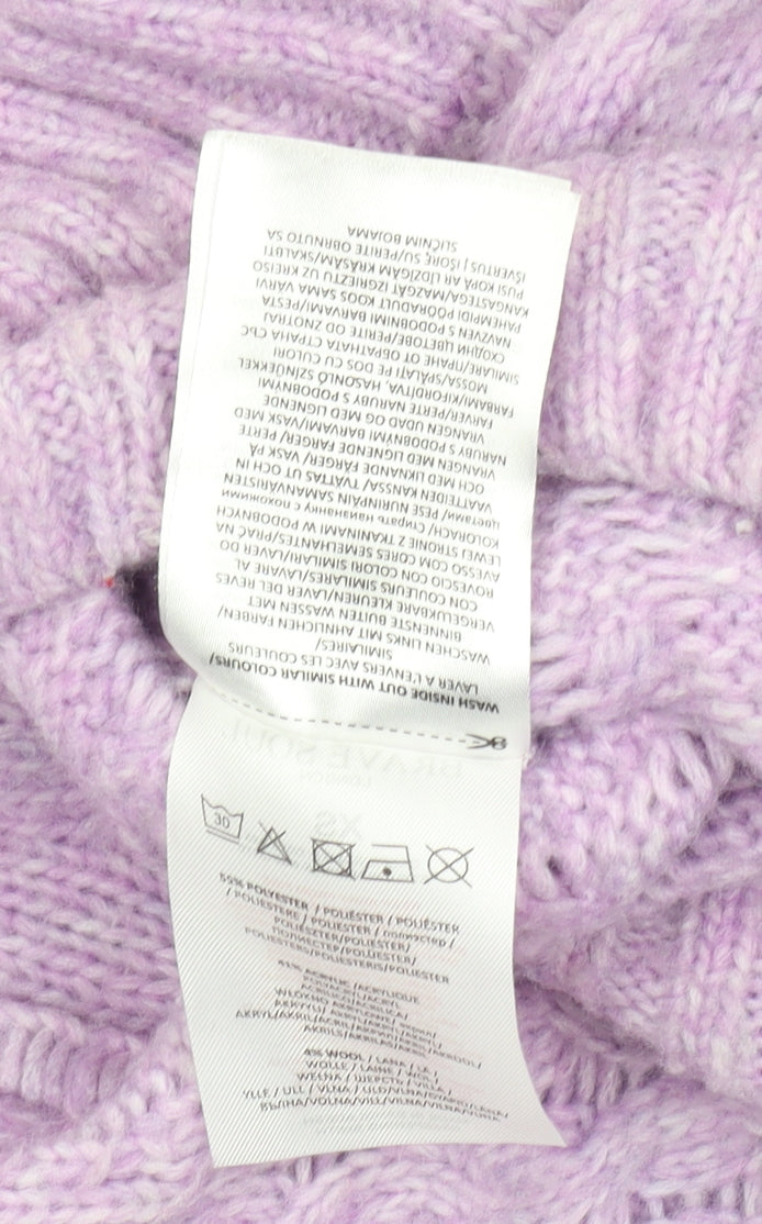 Brave Soul Women's Purple Cable Knit Jumper - XS