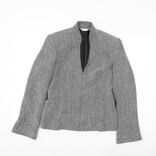 Next Women's Grey Tweed Blazer Jacket Size 12
