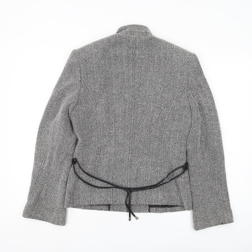 Next Women's Grey Tweed Blazer Jacket Size 12