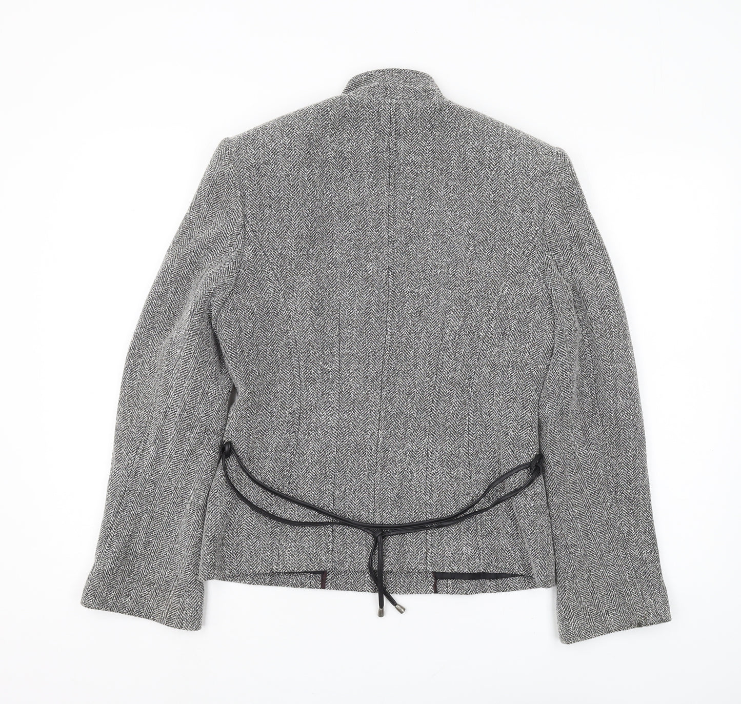 Next Women's Grey Tweed Blazer Jacket Size 12