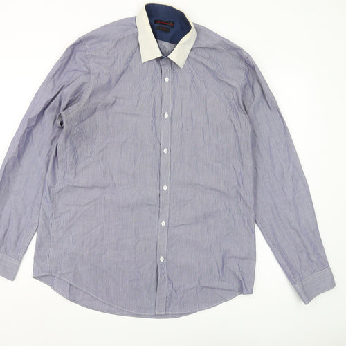 Red Herring Men's Blue Slim Fit Long Sleeve Shirt