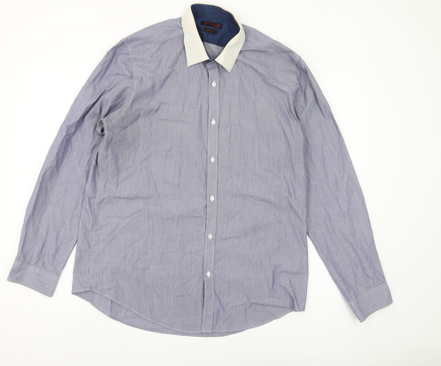 Red Herring Men's Blue Slim Fit Long Sleeve Shirt