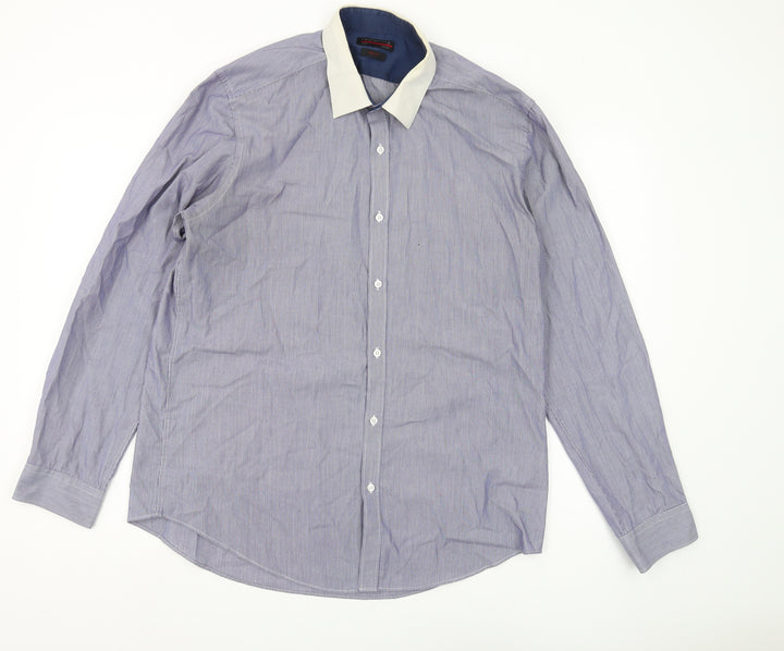 Red Herring Men's Blue Slim Fit Long Sleeve Shirt
