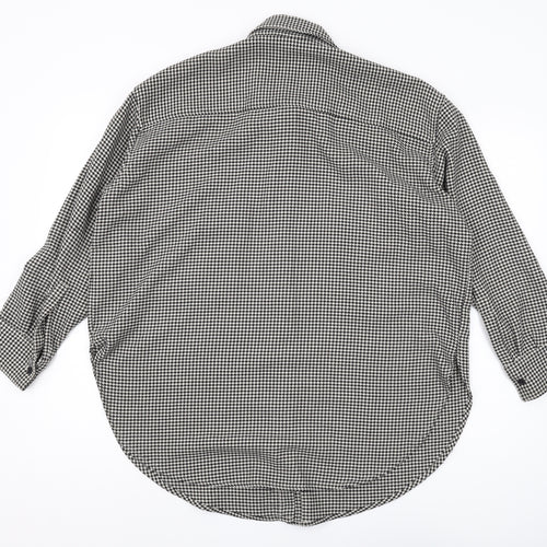 H&M Men's M Black White Geometric Long Sleeve Shirt