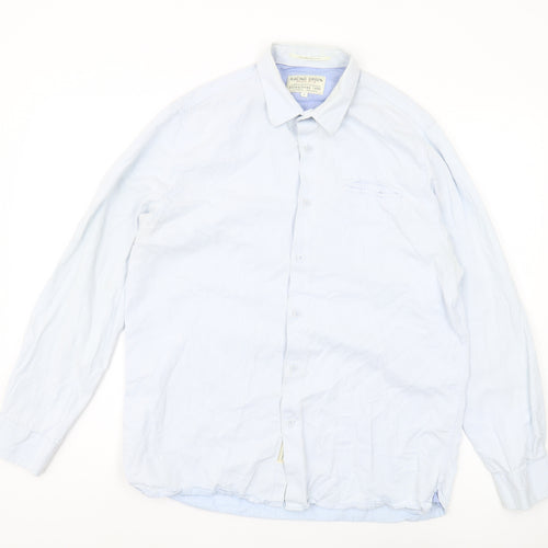 Racing Green Men's Blue Regular Fit Shirt, L, Casual Classic