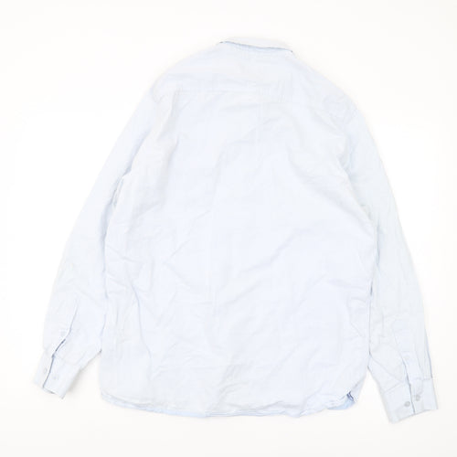 Racing Green Men's Blue Regular Fit Shirt, L, Casual Classic