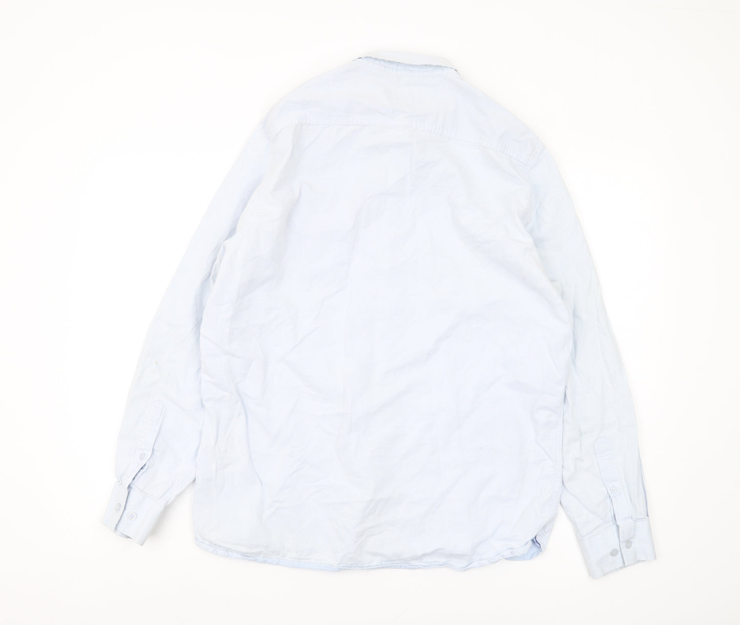 Racing Green Men's Blue Regular Fit Shirt, L, Casual Classic