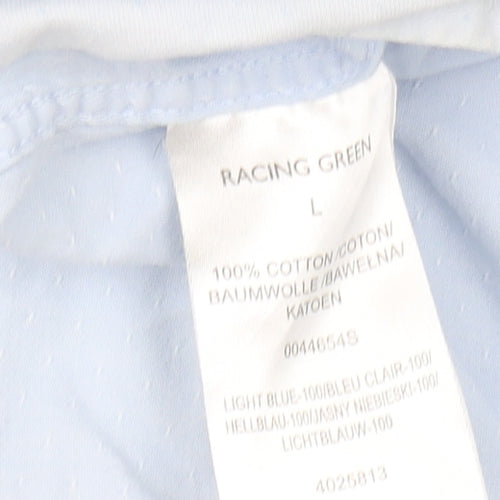 Racing Green Men's Blue Regular Fit Shirt, L, Casual Classic