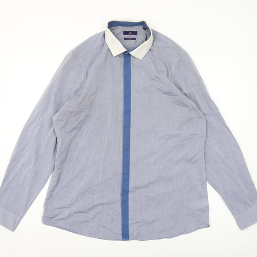 Next Men's Blue Slim Fit Long Sleeve Shirt 17