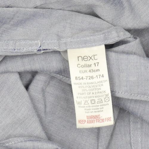 Next Men's Blue Slim Fit Long Sleeve Shirt 17