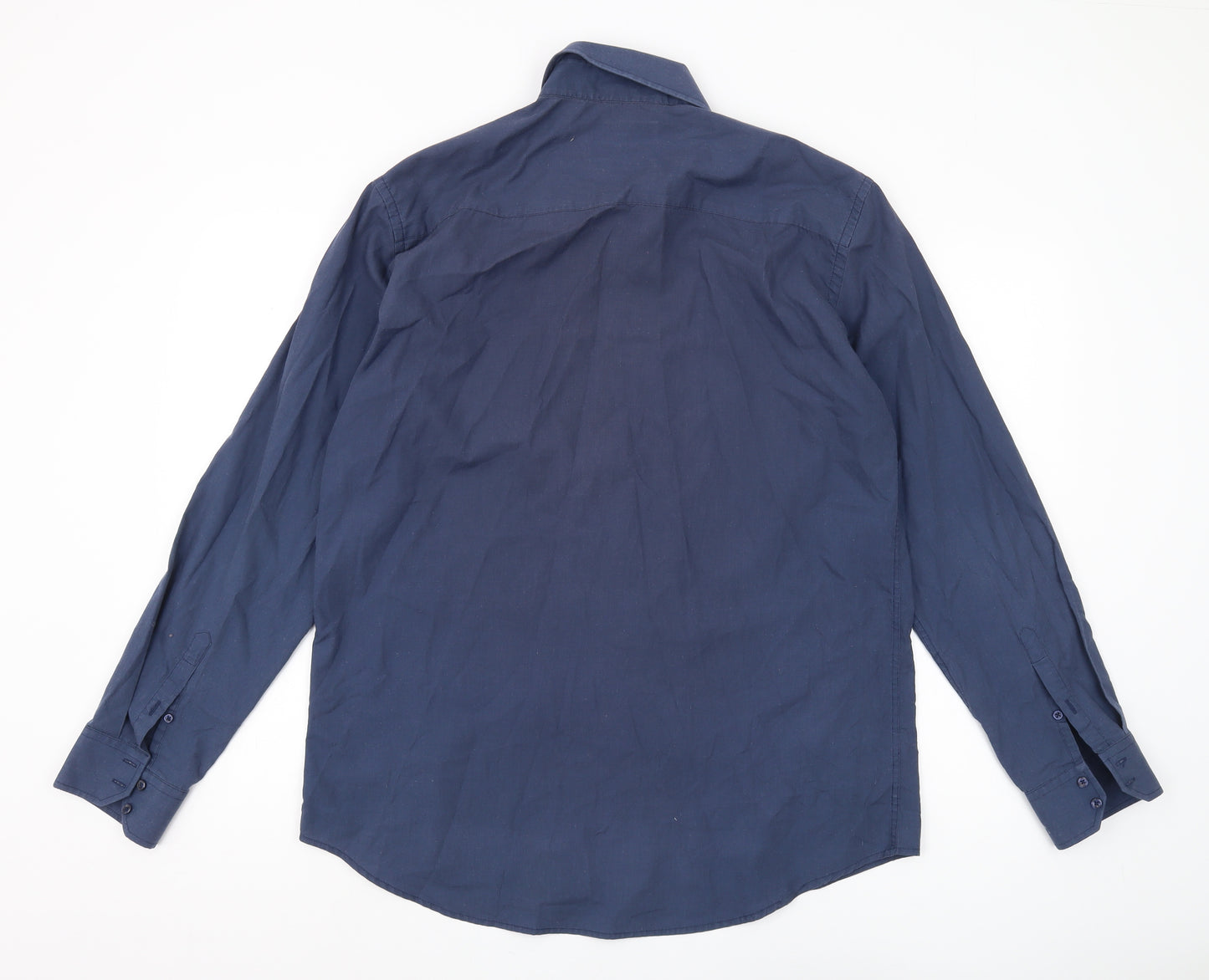 Next Men's Blue Regular Fit Button-Up Shirt 16.5