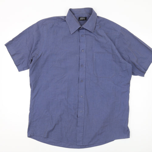 Thomas Nash Men's Blue Regular Fit Short Sleeve Shirt