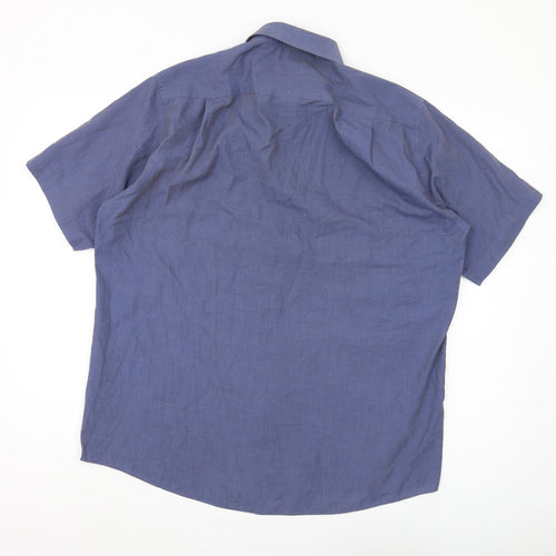 Thomas Nash Men's Blue Regular Fit Short Sleeve Shirt