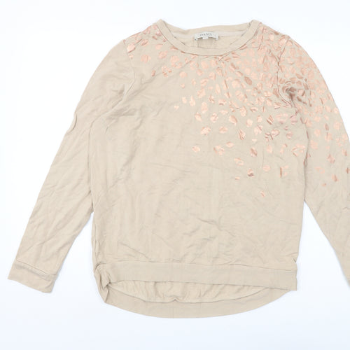 Oasis Women's Beige S Pullover Sweatshirt, Casual & Stylish