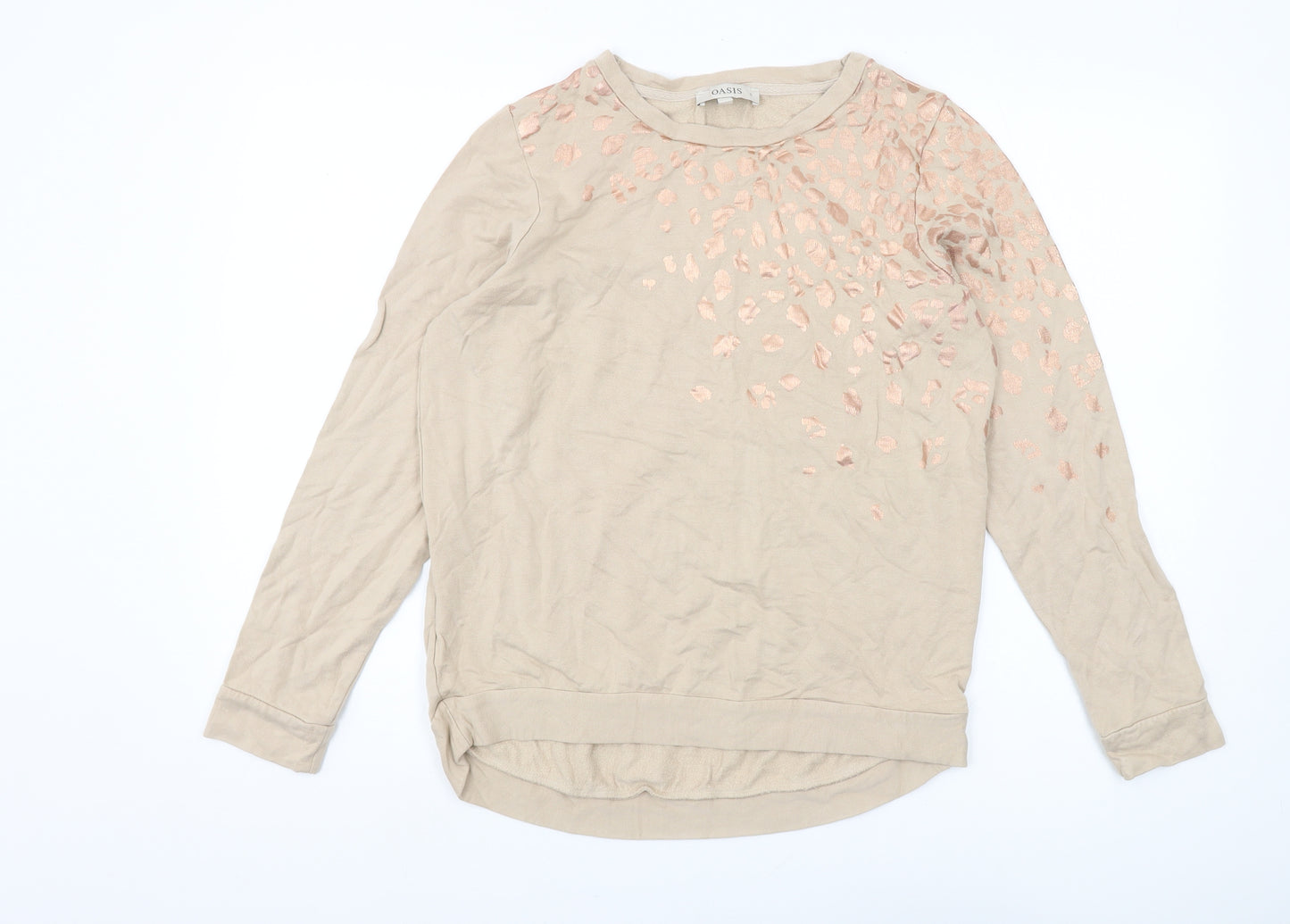 Oasis Women's Beige S Pullover Sweatshirt, Casual & Stylish