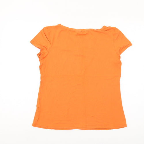 John Richmond Women's Orange T-Shirt, Size 14, Spring Style