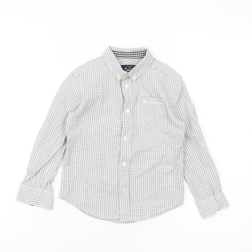 Ben Sherman Boys Grey Check Button-Up Shirt 3-4 Years