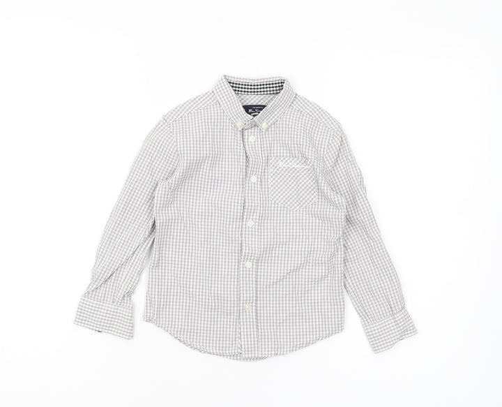 Ben Sherman Boys Grey Check Button-Up Shirt 3-4 Years
