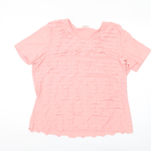 Damart Pink Women's Ruffle T-Shirt Size 18