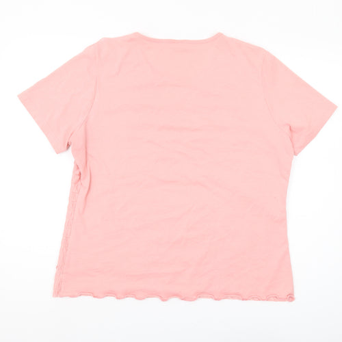 Damart Pink Women's Ruffle T-Shirt Size 18