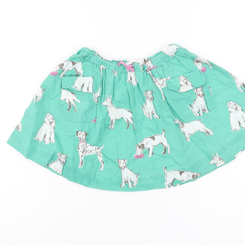 Mini Boden Girls' Green Animal Print A-Line Skirt, 18-24 Months