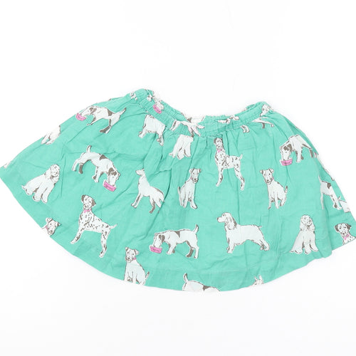 Mini Boden Girls' Green Animal Print A-Line Skirt, 18-24 Months