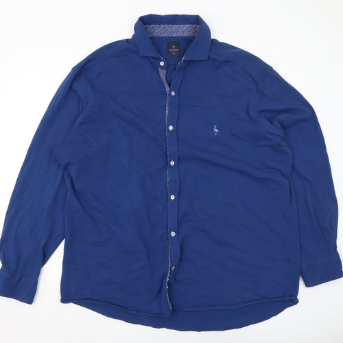 Tailorbyrd Men's XL Blue Cotton Button-Up Shirt