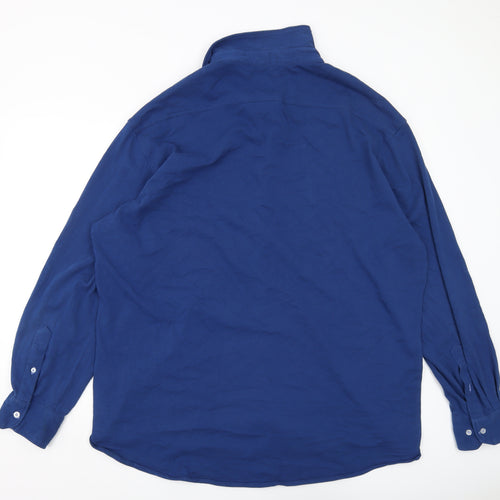 Tailorbyrd Men's XL Blue Cotton Button-Up Shirt