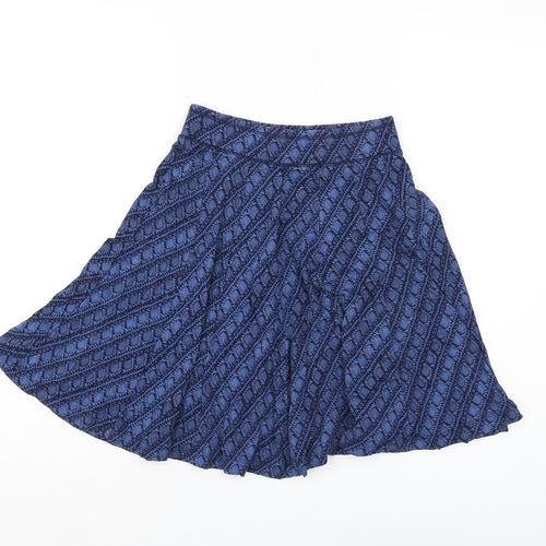 FatFace Women's Blue A-Line Geometric Skirt Size 6