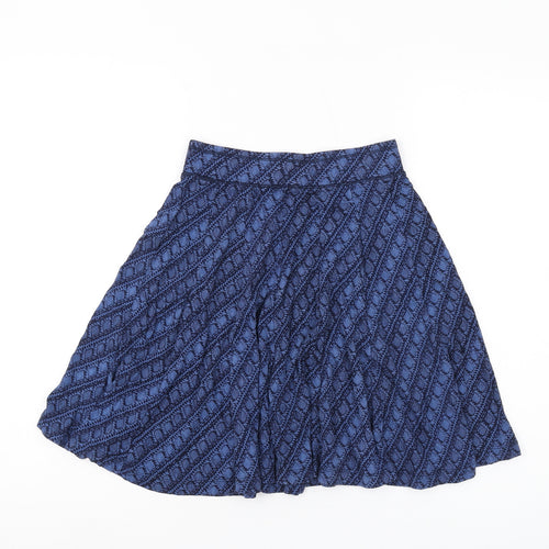 FatFace Women's Blue A-Line Geometric Skirt Size 6