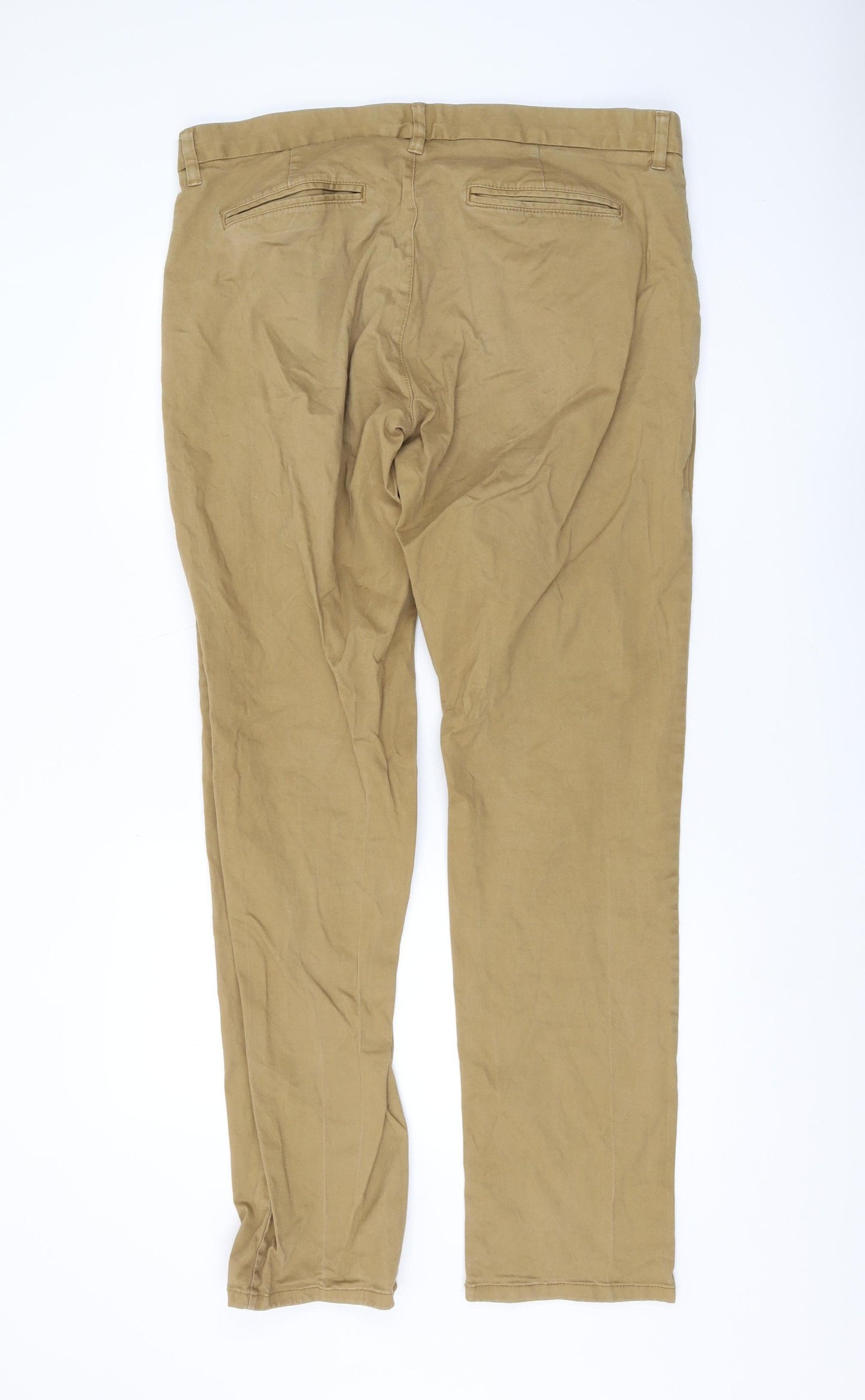 Next Men's Beige Chino Trousers, Size 36, Regular Fit