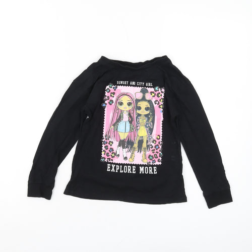LOL Surprise Girls Black Graphic Long Sleeve T-Shirt 6-7 Years