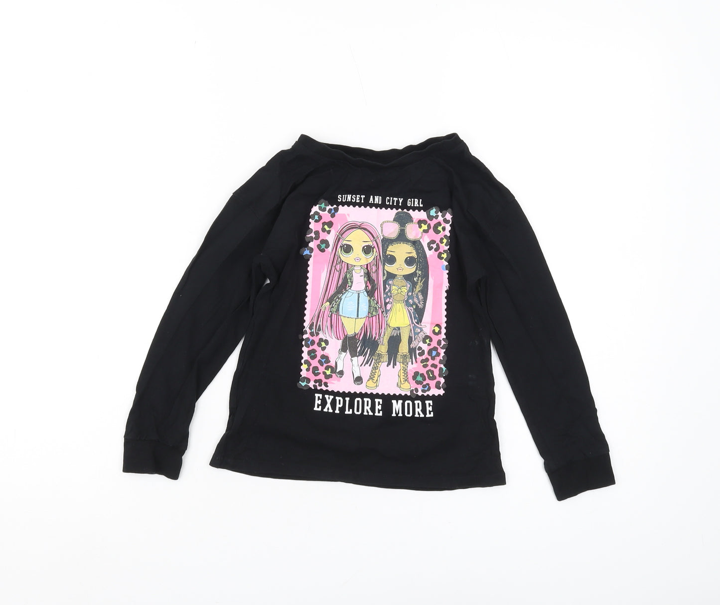 LOL Surprise Girls Black Graphic Long Sleeve T-Shirt 6-7 Years