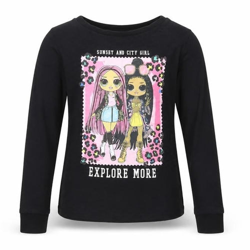 LOL Surprise Girls Black Graphic Long Sleeve T-Shirt 6-7 Years
