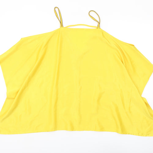 River Island Women's Yellow Tank Top - Size S, Spaghetti Straps
