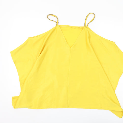 River Island Women's Yellow Tank Top - Size S, Spaghetti Straps