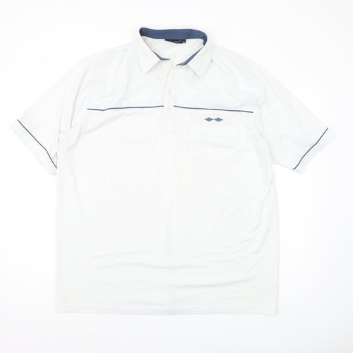 Tom Hagan White Polo Shirt Mens 2XL Casual