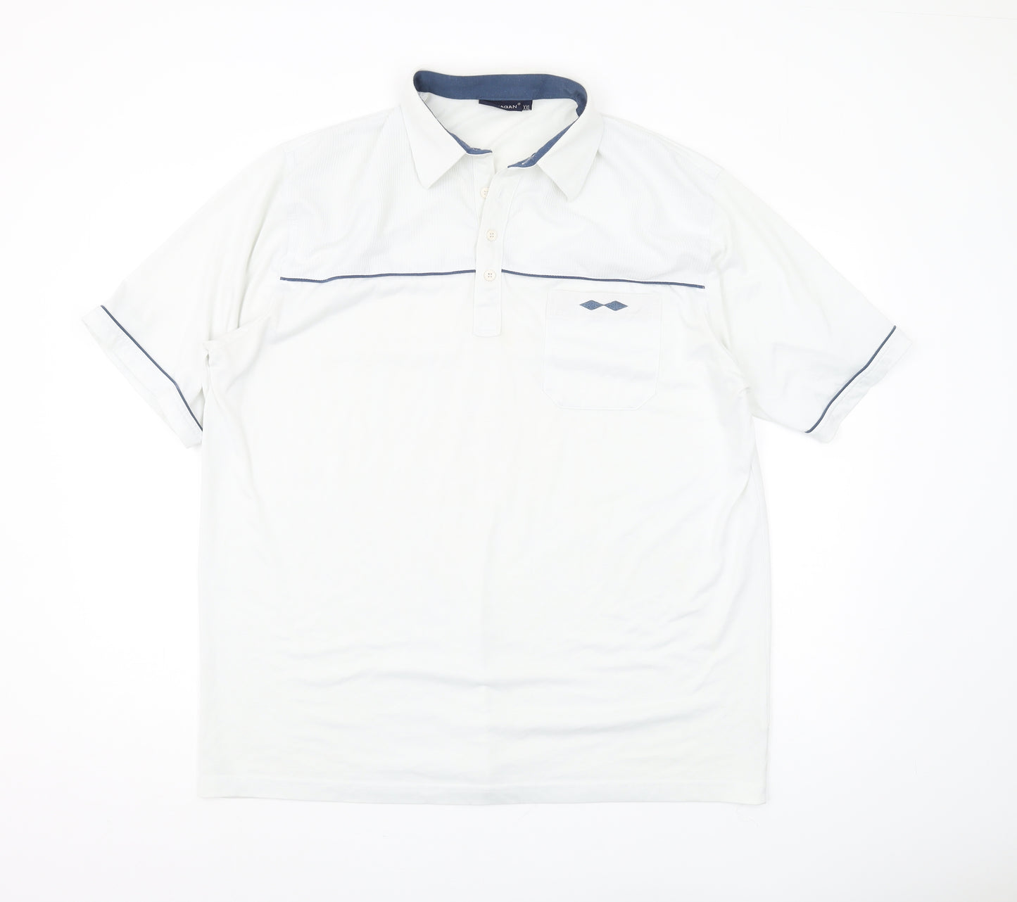 Tom Hagan White Polo Shirt Mens 2XL Casual